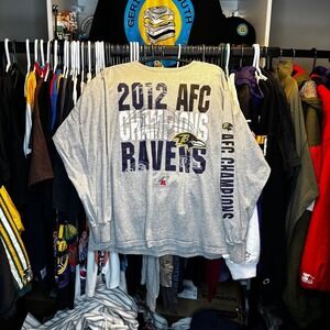 Baltimore Ravens 2012 AFC Champions Long Sleeve Shirt XL NFL Football Grey